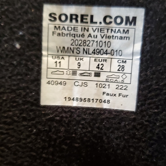 Sorel Black and White Lace-Up Winter Boots - Picture 3 of 3